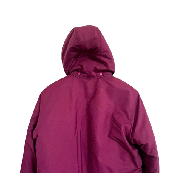 Lands End Jacket Size Small Pink Winter Polartec Hooded Mid Length Pockets - Picture 8 of 13